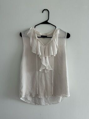 White Sleeveless Tommy Hilfiger Ruffle Top